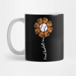 Cute Proud Mom Baseball Flower Mothers Day Mug